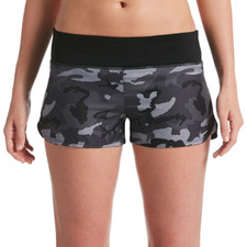 Nike Women's Quick Dry Camo Workout/Swim Boardshorts - Black/Gray Size L XL