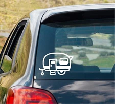 RV CAMPER cut vinyl decal #2 Camping Pull-Behind Camper car truck window sticker