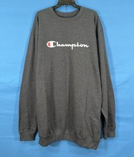 Nwt CHAMPION Big Tall CHARCOAL Logo Spellout MEN'S Pullover SWEATSHIRT Sz 2XT