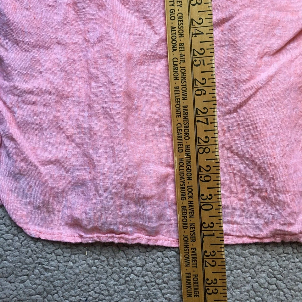 TAHARI 亚麻衬衫女式大码 2X 粉红色沿海束腰休闲舒适 — 第 4/4 张图片