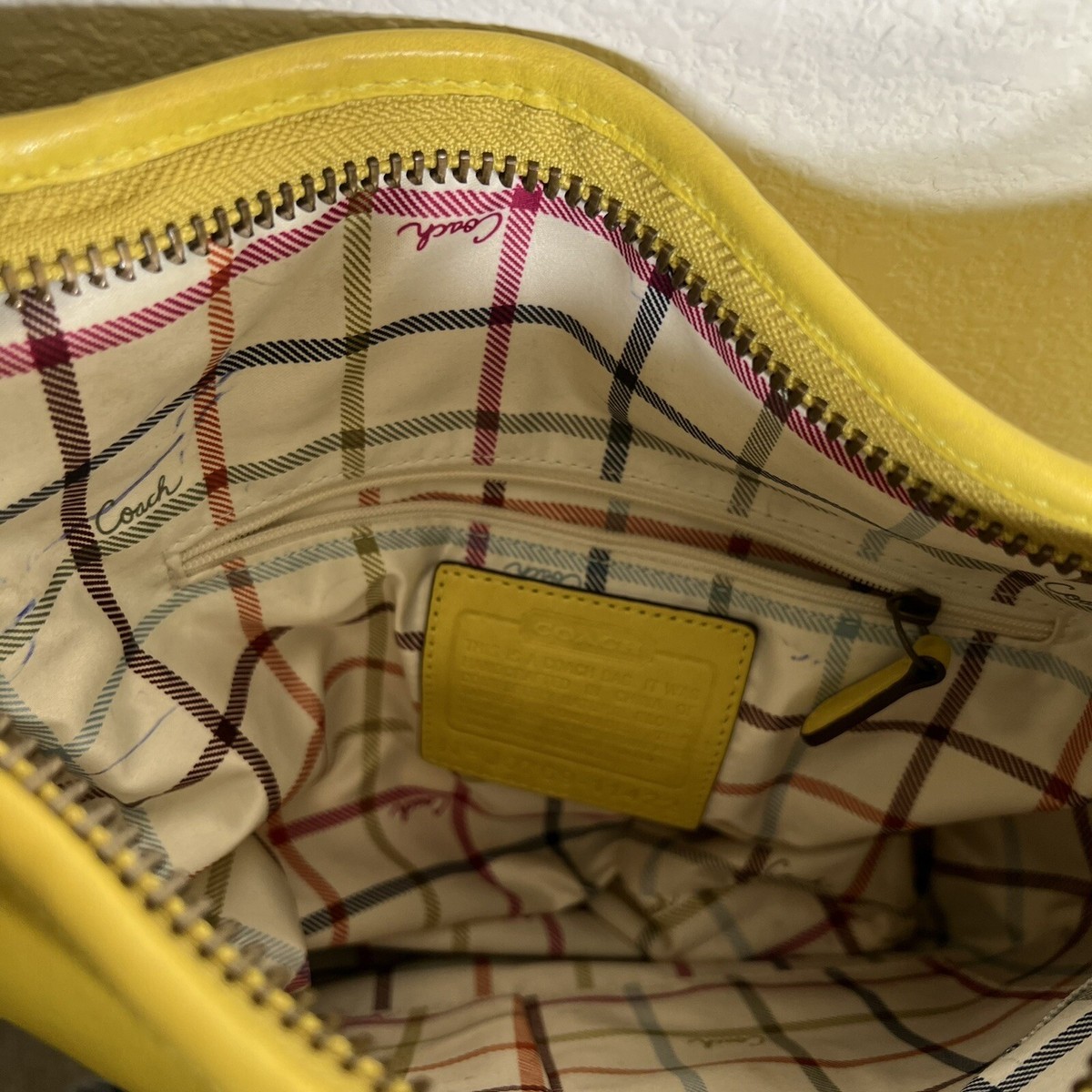 バッグ Vintage Coach Bleecker Yellow Bucket Bag Vintage Coach Bleecker Tattersall Duffle Bucket Bag 11422 | eBay