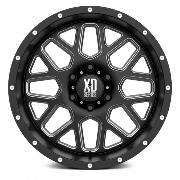 22X12 XD820 GRENADE WHEELS RIMS SIERRA RAM SILVERADO 1500 SATIN BLACK MILLED Foto 3 de 4