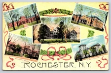 Rochester NY Postcard Views of 5 City Hospitals Posted DB 1910 German Print