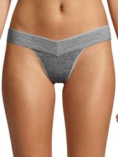 No Boundaries Women's Seamless V-Thong Panties Size 3XL 10 Soft Silver New