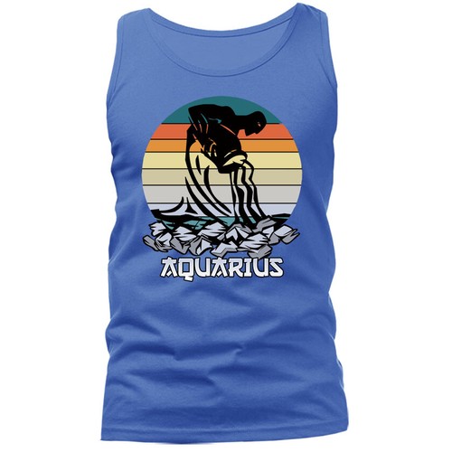 Camiseta sin mangas con gráfico astrológico horóscopo signo del zodiaco de Acuario - Imagen 9 de 11
