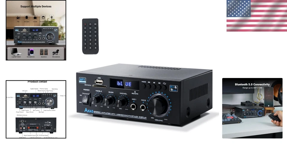 Versatile 300W Bluetooth Stereo Receiver: Perfect for Parties and Home Use - Image 2 of 4