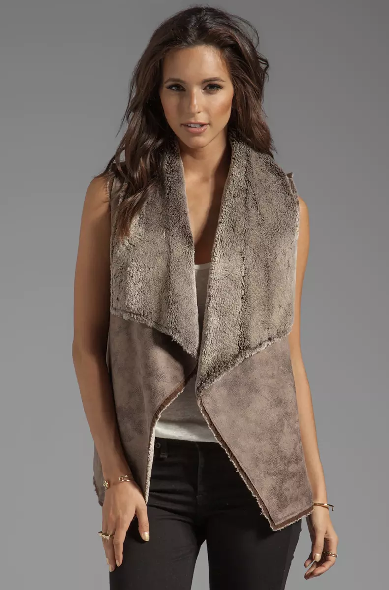 Faux suede outlet sherpa vest