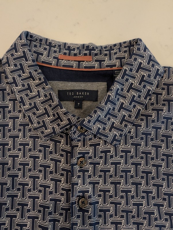Nice Ted Baker London T Geometric All Over Print Polo Shirt Mens 7 XL