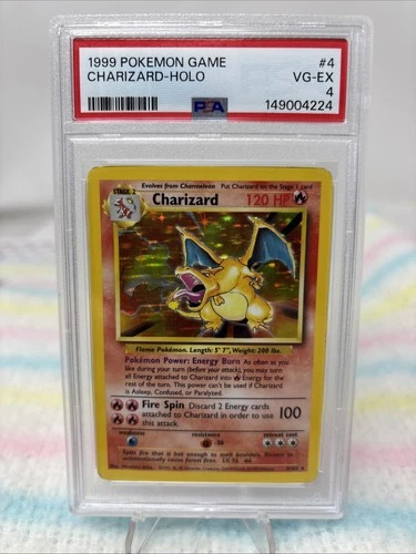 Charizard Pokemon 1999 Holo Base Set Unlimited English 4/102 PSA 4