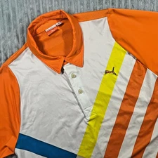 Puma Duo Swing Golf Polo Shirt Men's M Colorful Lightweight Preppy Athleisure