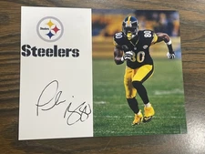 Plaxico Burress Signed Pittsburg Steelers Football 8x10 Photo MSU Giants