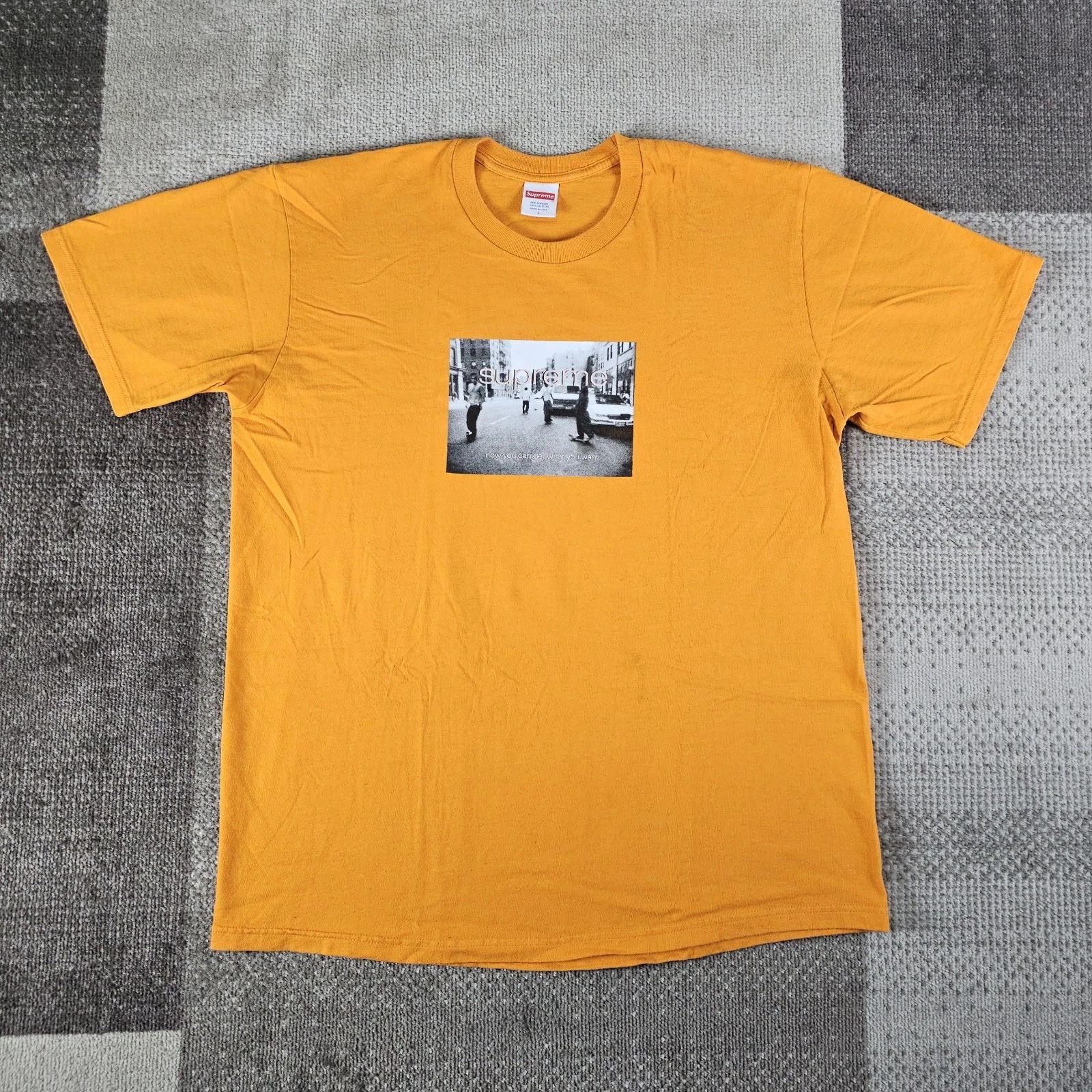 Supreme Crew 96 Tee SS24 T Shirt Homme Taille L Orange Skate Graphique Ville