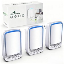 Air Ionizers for Home (3 Pack), Negative Ion Generator, Quiet 3 pcs, white
