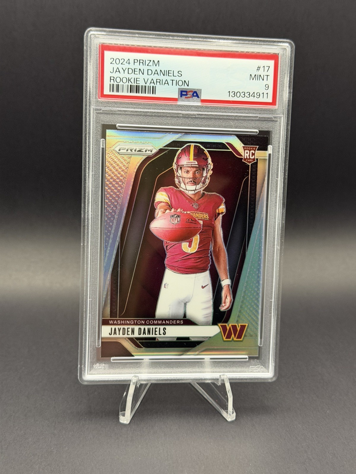 2024 Panini Prizm - Rookie Variations Jayden Daniels #17 Silver Prizm (RC) PSA 9 view 4