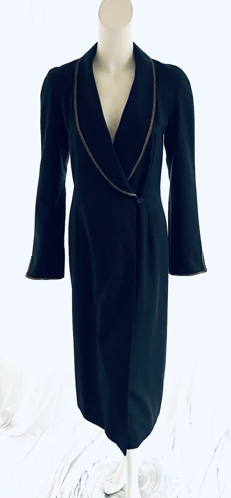 Stella McCartney — Chloe Vintage 1999 Wool Frock Coat with Lame Trim Stella McCartney