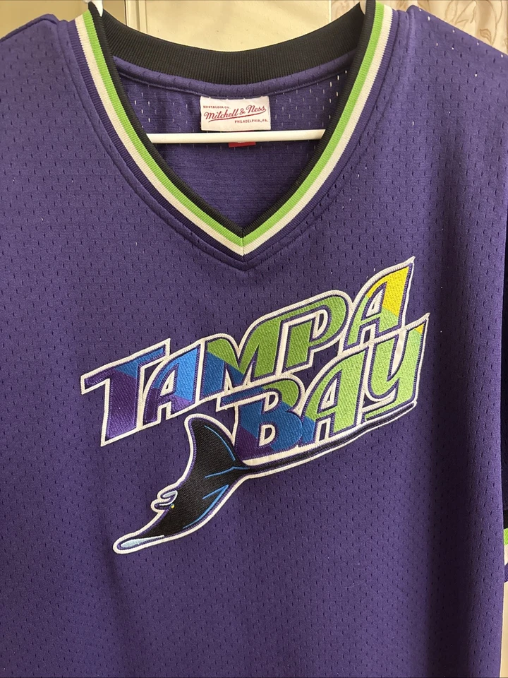 Mitchell & Ness Jersey Men’s 2XL Tampa Bay Rays MLB Short Sleeves Polyester - Image 3 of 4