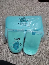 Tupperware SEAShore Picnic Blanket w/Handle 2Koozies NEW