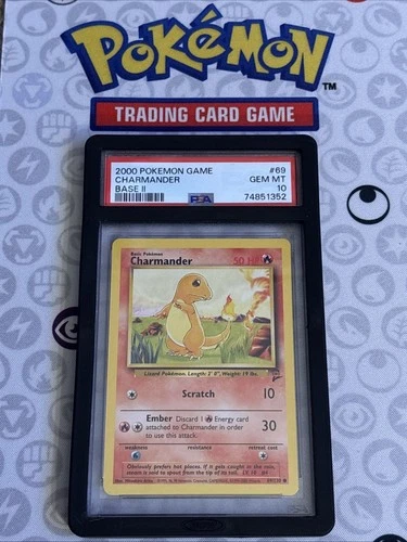2000 Pokemon Game Base Set 2 69/130 Charmander PSA 10 GEM MINT