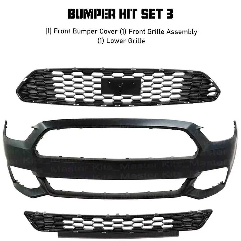 Kit de montaje de cubierta de parachoques delantero fascia y rejilla para Ford Mustang 2015-2017 Foto 2 de 4