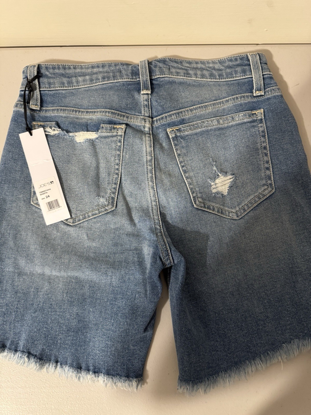 Joe's Jeans Bermuda Distressed Cut Off Women's Denim Shorts Blue Size 24 Stretch