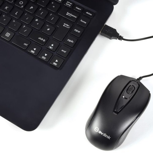 3 Button USB Optical Mouse 1200 DPI for Laptop/PC/MAC Extra Long 2m Cable Black - Afbeelding 7 van 7