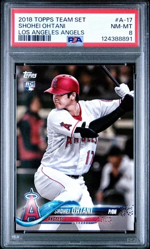 2018 TOPPS TEAM SET LOS ANGELES ANGELS #A-17 SHOHEI OHTANI RC PSA 8