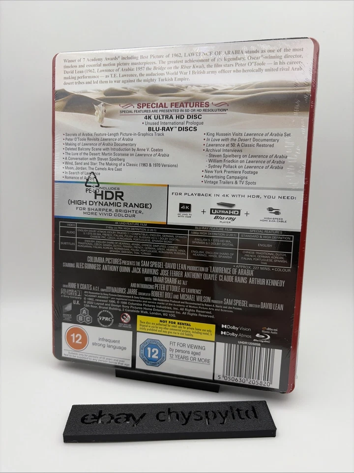 Lawrence of Arabia 60th Anniversary 4K UHD Blu-Ray Limited Steelbook UK - Image 3 of 4