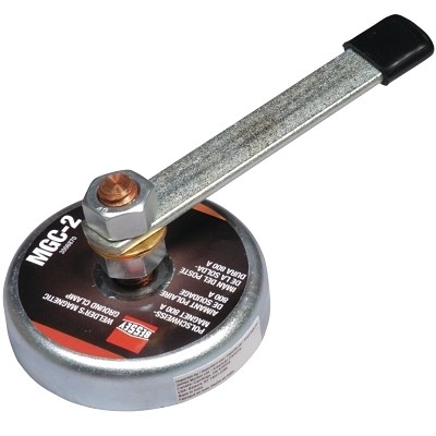 MGC Magnetic Ground Clamp, 250 A, 3-1/2 in dia, Steel/Copper BESSEY MGC2 Steel;