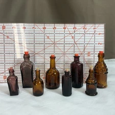 Wheaton NJ Vintage Glass Miniature Glass Bottle Assorted Lot of 9