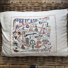 Catstudio Embroidered Pillow Decorative Chicago 2007 Windy City