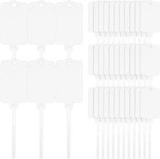 100 PCS Plastic Shipping Tags, 1.46" X 2.48", Waterproof Labels Writable Hanging