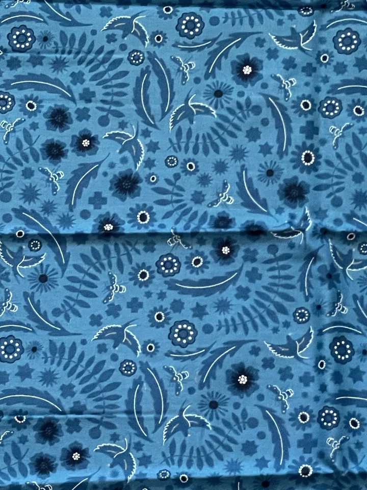 Andover By Alison Glass Meadow Pattern 8483 Blue 18 Inches x 42 Inches - Image 3 of 4