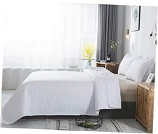 Quilt Set 3 Piece King Cal King Size New Pattern King/Cal King 118"x106" White