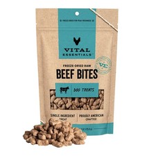 Vital Essentials Beef Bites Dog Treats, 6.2 Ounce Pack of 1 , New Packaging