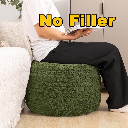 Ungefüllter Fell Pouf Ottomane Weich Plüsch Aufbewahrung Fußstütze Chic Akzent Sitz Neu - Bild 23 von 25