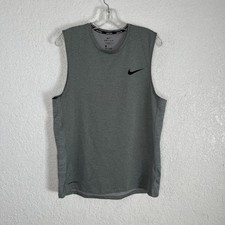 Nike Pro L Slim Fit Tank Top Sleeveless T-shirt Heather Gray Stretch Basketball