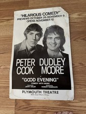 original broadway window card Dudley Moore Peter Cook &ldquo;Good Evening&rdquo; READ&rdquo;