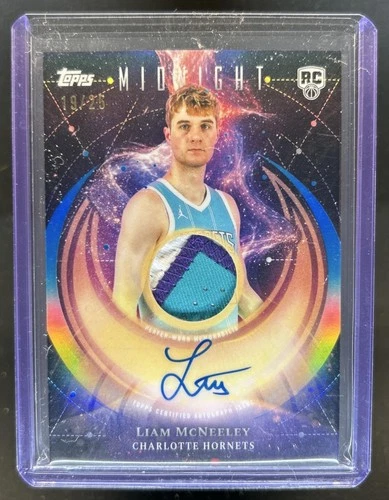2025-26 Topps Midnight Liam McNeeley Rookie Jersey Auto RC Patch Moonrise #/25