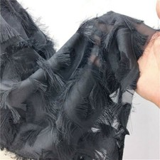 Chiffon Quastenstoff Fransen Falsches Pfauenfeder Kleid Rock Kostüm SHP