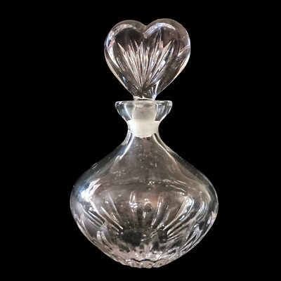 Waterford Marquis Crystal Perfume Bottle Heart Sweet Memories Stopper Love Gift 