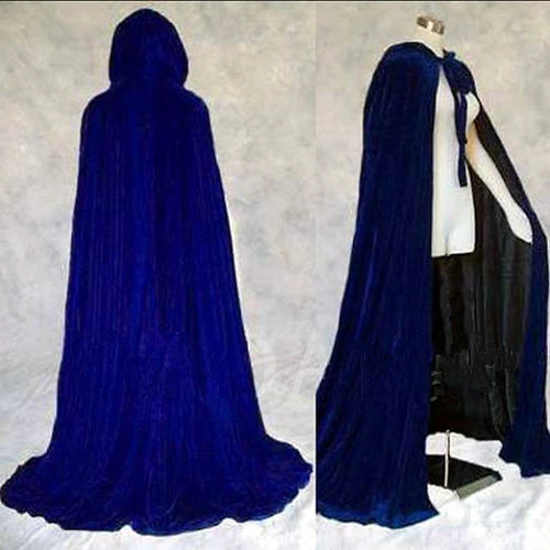 Cloak Velvet & Satin Cape Renaissance Hooded Clothing Medieval Costume - Picture 3 of 20