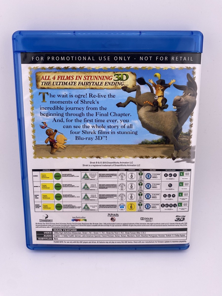 シュレックコンプリートコレクション 3Dブルーレイ4枚組 ドリームワークス海外版 Shrek 3D The Complete Collection (Blu-Ray, 4 Disc Set) | eBay