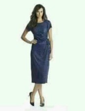 NEW SZ. 26 WOMEN WRAP COBALT BLUE & BLACK SIMPLYBE WRAP DRESS
