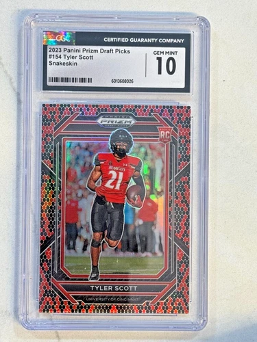2023 Panini Prizm #154 Tyler Scott Snakeskin Rookie Rc Sp Case Hit CGC 10