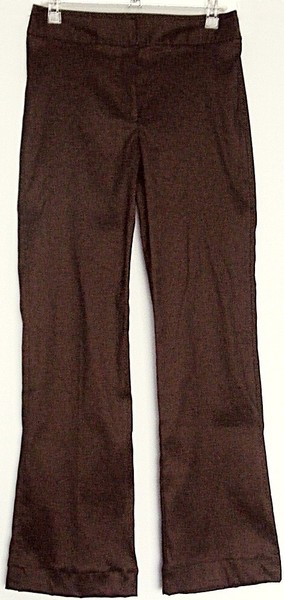 Katies DRESS PANTS Bootcut Stretch Metallic allure Brown 28W ~ Women sz 6 to 8