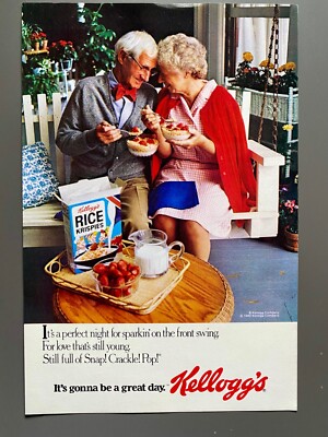 Kellogg´s Rice Krispies Old Couple Liebe Original 1981 Vintage Advert Werbung