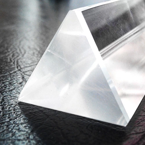 K9 Optical Glass Crystal Clear Prism 8cm Triangular Prism Light Physics Spectrum - Picture 5 of 7