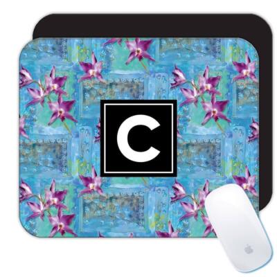 Gift Mousepad : Purple Orchid Seamless Pattern Tropical Flower Abstract
