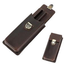 Handmade Genuine Leather 3 Slot Hard Fountain Pen Case Pen Storage box Organizer