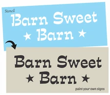 Sweet Barn STENCIL Horse Farm Ranch Country Western Cowboy Craft DIY Sign Joanie